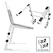 AxcessAbles LTS-02 Height/Width Adjustable Tabletop Laptop Stand with Clamps for DJ Laptop, Compact Mixer, Gaming Console (White) Ergonomic Riser Compatible with MacBook, Air, Pro, Dell XPSthumb 1