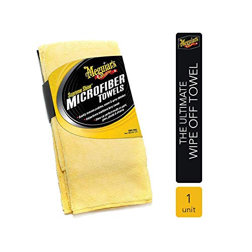 MEGUIAR’S Supreme Shine Microfibre Car Cleaning Towel High Absorbent Thick Deep Dual-Sided Microfiber Pile Machine Washable (X2010EU)