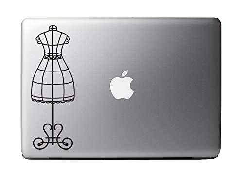 Vintage Dress Form Mannequin Black Vinyl Decal Sticker for 13" Macbook Laptop Computer PC Ipad