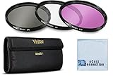 Vivitar 3 Piece UV / CPL / FLD 58mm Filter Kit for Canon for Canon EOS, T1i, T2i, T3, T4i, T5, T5i, SL1, 1D, 5D, 5D Mark II, 5DII Cameras &More + eCost Microfiber Cloth