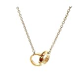 BAOLI 1.4cm Double Love Loop Rose Gold Necklace Jewelry for Women