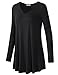 Timeson Casual Shirts for Women, Feminine V-Neck Long Sleeve Shirt Flowy A-Line Womens Workout Pleated Stretch Knit Basic Comfy Swing Tunic Tops Blouse Black XX-Large