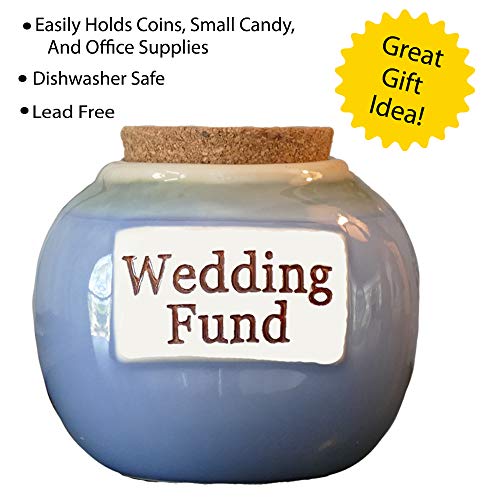 Tumbleweed Cottage Creek Wedding Gifts Wedding Fund Jar Ceramic Round Coin Bank Piggy Bank/Engagement Gifts [Blue] - Thumbnail 2