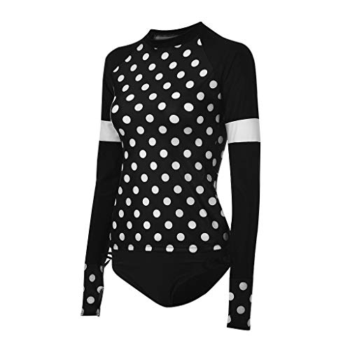 image for CHAELAKES Women's Summer Rash Guard Sun Protection UV Surf Tops Dot Pr