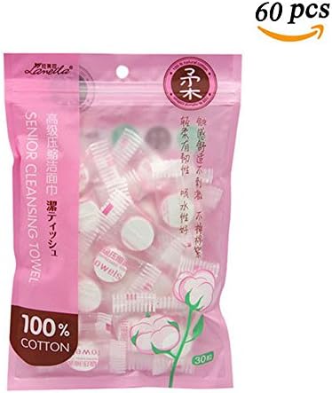 Disposable Compressed Coin Tissue Windly Magic Cotton Towel Portable for Home Travel Sports Camping - 60pcs