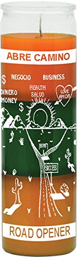 Indio Products Road Opener Orange/Green/Gold Candle - Silkscreen 3 Color 7 Day