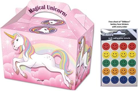 Stikkers Unicorn Party Food Box Cardboard Loot Food Treat Birthday Meal Box (10 Boxes)