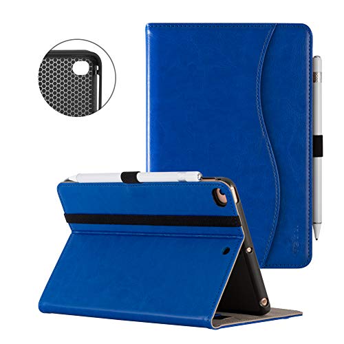 VSER Case for New iPad Mini 5 7.9" 2019,iPad Mini 4 Case 2015 Premium PU Leather Business Slim Folio Stand Cover Case for iPad Mini 5 7.9" and Mini 4 Case, with Pencil Holder, Auto Wake/Sleep (Blue)