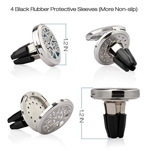 Car Diffuser,Jack & Rose CarÂ DiffuserÂ EssentialÂ Oil Car Vent Clip Air Freshener Purifier,Stainless Steel Aromatherapy Locket with 8 Washable Color Pads Christmas Gifts for Women