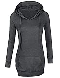 Timeson Womens Long Sleeve Knitted Panel Hooded Casual Sweatshirt (XX-Large, #06 Dark Grey)