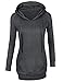 Timeson Womens Long Sleeve Knitted Panel Hooded Casual Sweatshirt (XX-Large, #06 Dark Grey)