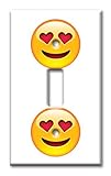Art Plates brand - Single Gang Toggle Switch / Wall Plate - Heart Eyes Emoji