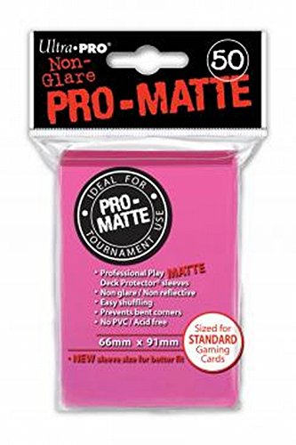 Ultra Pro Sleeves Pro-matte Card Game (matte Bright Pink) 50 Count