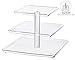 Utenlid Acrylic 3-Tier Square Stacked Party Cake Stand with Borders and Stable Screw-On Pillars - Tiered Cupcake Stand/Cupcake Tower