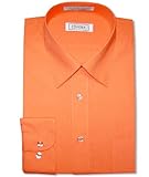 Men's Solid BURNT ORANGE Color Dress Shirt w/ Convertible Cuffs