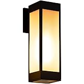 Cerdeco 13 Inches Outdoor Wall Light Modern Outdoor Wall Sconce,Aluminum Black Porch Sconce Wall Mounted Lighting with E26 So