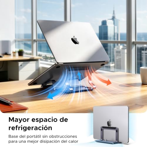 Suporte horizontal vertical 2 em 1 para portátil cinzento