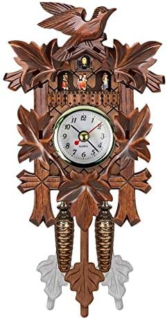 HONGGE Wall Clock,Mini Cuckoo Bird Decorations Home Cafe Art Vintage Chic Swing Living Room