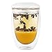 Zen Room All Glass Made Double Glass Tea Infuser & Mug Teapot 13oz Ultra-Clear Borosilicate Glass with Glass Lid and Glass Infuser Heat Resistant and Easy to Clean.