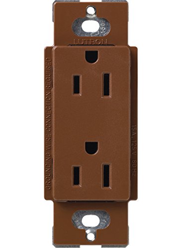 Lutron SCRS-15-TR-SI Satin Colors 15-Amp Duplex Tamper Resistant Receptacle, Sienna