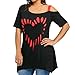Nadition Plus Size Women t-Shirt Short Sleeve, Heart Printed Casual Shirt Tops Blouse