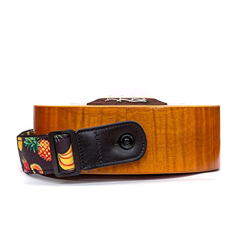 CLOUDMUSIC Hawaiian Ukulele Strap With Tropical Fruits Pinapple Lemon Banana Papaya Flowers For Soprano Concert Tenor Baritone