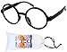Style Vault KD01 Baby Infant Toddler Age 0-24 Months Round Costume Glasses (Round Black-clear)