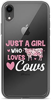 iPhone 7 Plus/8 Plus Pure Clear Case Transparent Cases Cover Just A Girl Who Loves Cows Cow Farmer Farm Women Tee Crystal Clear