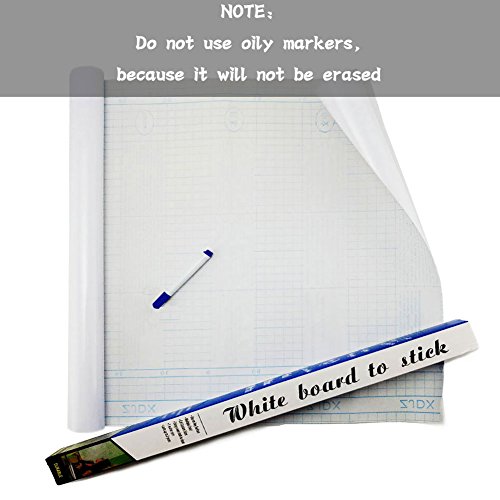Dry Erase Wall Decal - Self Adhesive Whiteboard Paper - Stickers a Roll 17.7" x 78.7" Wallpaper for School/Office/ Home/Kid/ Art/Decoration