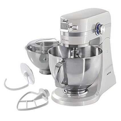 AEG Küchenmaschine UltraMix KM 4100 (10 Geschwindigkeitsstufen, 1,4 PS Motor, LED-Licht, Voll-Metall Gehäuse, 4,8 + 2,9 Liter