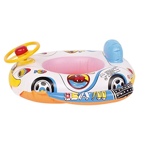 Iusun Swim Boat for Toddler, Inflatable Baby Float Seat Boat, Swimming Pool Car Boat Inflatable Ring for Baby KIds Water Sport Play (Multicolor)
