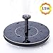 NANGOALA Water Fountains Solar Powered, Decorative Water Fountains for Garden, Patio And Lawn, 1.5W Outdoor Submersible Floating Solar Bird Bath Fountain Pump