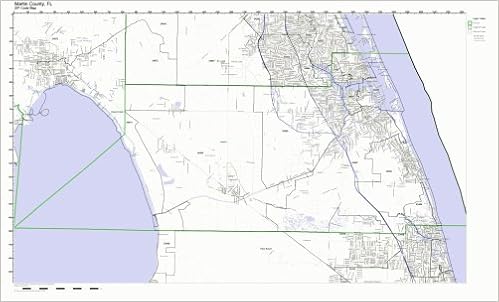 Martin County Florida Map Martin County, Florida Fl Zip Code Map Not Laminated: Office Products -  Amazon