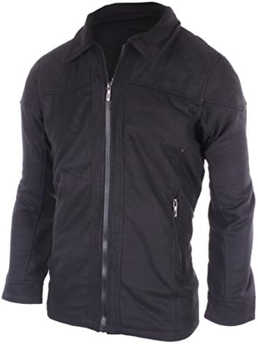 Men's Classic Casual Thick Quilted Lining Stylish Winter Dress Jacket Black Medium