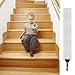 32”x 4” Non-Slip Stair Treads Tape (16-Pack) - Tingpo Pre-Cut Clear Anti-Slip Safety Indoor Strips with Roller for Stair Treads, Floors, Steps Supplies