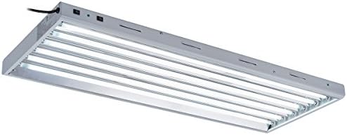 PrimeGarden 4FT 54W 6-Lamp T5 HO Fluorescent Hydroponic Indoor Grow Light Fixture w/ T5 Grow Bulbs for Indoor Plant Growing Gardening T5 Fluorescent Tubes (4FT 54W 6-Lamp Fixture)