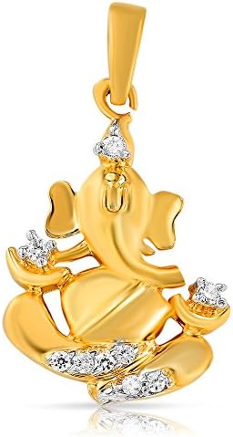 MahiWomen's Collection Gold Plated Cz Stones Ganpati Pendant and Women -