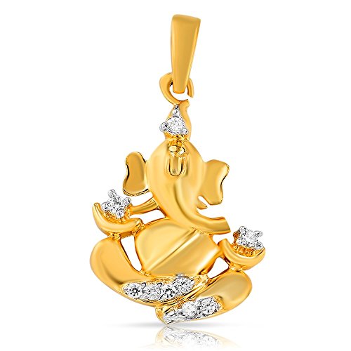 MahiWomen's Collection Gold Plated Cz Stones Ganpati Pendant and Women -