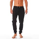 Iron Mountain Mens Joggers Fleece Lightweight Drawstring Waist Black M view 2
