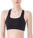SHAPERX Women's Sports Bra Padded Breathable High Impact Support Criss Cross Back Yoga Gym Bras, SZ143-Black-M