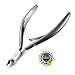 Cuticle Nippers 1/2 Jaw Extremely Sharp Cuticle Trimmer Scissors Stainless Steel Nail Clipper Cutter Remover Pedicure Manicure Tool, opove X7, Space Gray primary