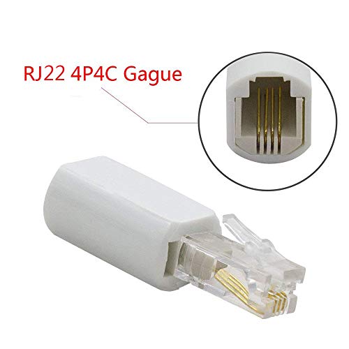Telephone Cord Detangler, ohCome 360 Degree Rotating Adapter Landline Swivel Cord Untangler Anti-Tangle Phone Cable Telephone Accessory White (5 Pack)
