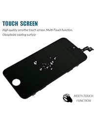 Para iPhone se Digitalizador de visualización táctil de la visualización LCD de repuesto con Kit de reparación + vidrio templado (Negro)