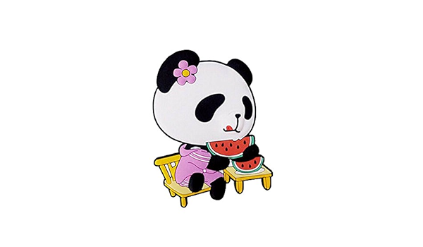 Juego de 2 dibujos animados comer sandía Panda imán para ...