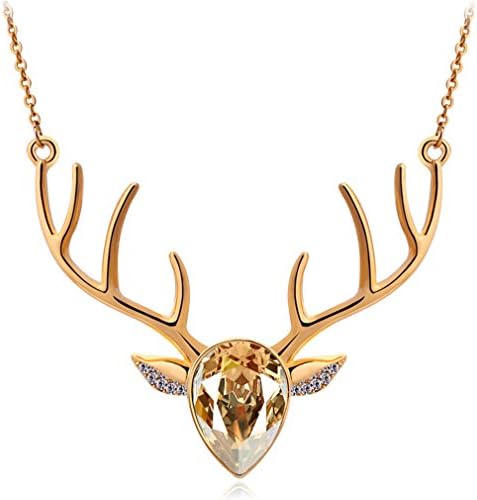 Fashionable deer head Crystal clavicle chain