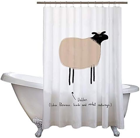 WHSGBB Shower Curtain, Waterproof Polyester Fabric Rust-proof Buttonhole, Plastic Curtain Ring And Heavy Duty Hem (Color : Multi-colored, Size : 180 × 180 cm)