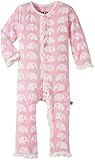 KicKee Pants Essentials Print Ruffle Coverall Prd-kprc575-ele, Lotus Elephant, 0-3 Months