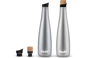 Grand Fusion Icy Bev 2-in-1 Kooler (Wine Carafe and Water Bottle), Vacuum Sealed and Stainless Steel Wine Cooler Bottle, Keeps Wine Chilled Like a Wine Tumbler, Silver, 25.4 oz, Pack of 2