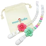 Pacifier Clip - 2 Pack - Silicone Baby Teething Pacifier Clip - GIRL - Teether - BPA-Free - Non-Toxic