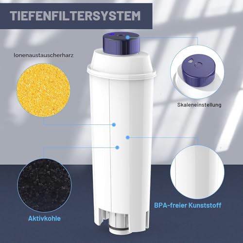 4 pieces water filter for fully automatic coffee machine with activated carbon softener filter for ECAM, ETAM, EC, BC series